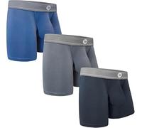 Real Men Bulge Enhancing Pouch Underwear for Men - 1 or 3 Pack Set - Modal Boxer Briefs ABCD Pouch, B Pouch 7inch 3 Pack- Navy, Dark Grey, Black, M