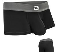 Real Men Bulge Enhancing Underwear 1 or 3 Pack 3-7 Inch, Ultra Soft Boxer Briefs Modal, Bulge Pouch Underwear, D Pouch 1 Pack- Black 3 Inch, L