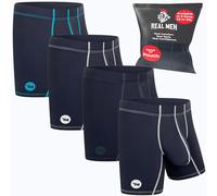 Real Men Bulge Enhancing Underwear for Men - 1 or 4 Pack Set 6-7 Inch - Ice Silk Mens Boxer Briefs with Size D Pouch, Gunmetal Grey 6 Inch 4 Pack D Pouch, L