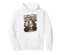Real Men Cuddle Cats Funny Cat Lover Design Pullover Hoodie