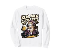 Real Men Cuddle Cats Funny Cat Lover Design Sweatshirt