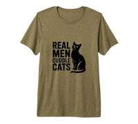 Real Men Cuddle Cats! Funny Kitten Design for Cat Dad Premium T-Shirt