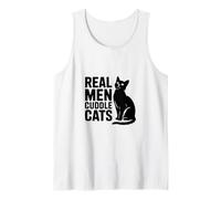 Real Men Cuddle Cats! Funny Kitten Design for Cat Dad Tank Top