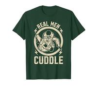 Real Men Cuddle - Jiu Jitsu Fighter Funny Jiu Jitsu T-Shirt, Men, Dark Green, Small