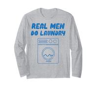 Real Men Do Laundry Funny Vintage Retro Stay Home Dad Life Long Sleeve T-Shirt