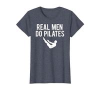 Real Men Do Pilates T-Shirt, Women, Heather Blue, X-Large