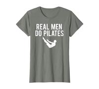 Real Men Do Pilates T-Shirt, Women, Olive Heather, Small