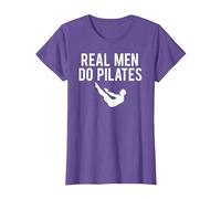 Real Men Do Pilates T-Shirt, Women, Purple Heather, X-Small
