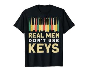 Real Men Don't Use Keys Value Graphic T-Shirt, Men, Black, S