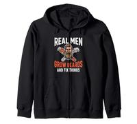 Real Men Grow Beards And Fix Things Beard Zip Hoodie