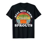Real Men Grow Sprouts Funny Microgreen Farmer Gardening Gift T-Shirt