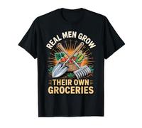 Real Men Grow Their Own Groceries Farmer Farming Value Graphic T-Shirt