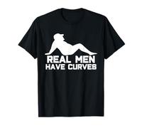 Real Men Have Curves - Funny Dad Bod Dadbod Silhouette T-Shirt