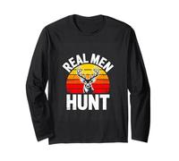 Real Men Hunt Deer Hunting Buck Sunset Long Sleeve T-Shirt