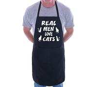 Real Men Love Cats BBQ Cooking Funny Novelty Apron Black