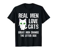 Real Men Love Cats Funny Cute Kitten Lover Cat Dad T-Shirt