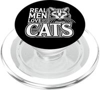 Real Men Love Cats Funny Cute Kitten Pet Cat Lover Gift Man PopSockets PopGrip for MagSafe