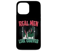 Real Men Love Curves Funny Stock Market Trader Case for iPhone 13 Pro Max