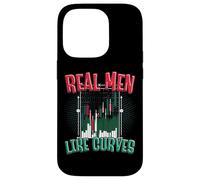 Real Men Love Curves Funny Stock Market Trader Case for iPhone 14 Pro