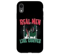 Real Men Love Curves Funny Stock Market Trader Case for iPhone XR