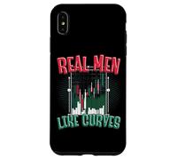 Real Men Love Curves Funny Stock Market Trader Case for iPhone XS Max