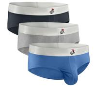 Real Men Modal Briefs A Pouch Xl 3pk Blu/Gnmtl Gry/Hthr Gry Bulge Enhancer Mens Briefs With Pouch For Balls Mens Support Underwear Vasectomy Underwear For Men Sexy