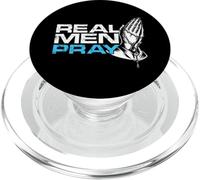 Real Men Pray Praying Hands Cross Jesus God Believe Gift PopSockets PopGrip for MagSafe