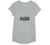 Real Men Raise Daughters: Proud Dad Statement T-Shirt, Girls, Heather Grey, Large