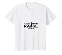 Real Men Raise Daughters: Proud Dad Statement T-Shirt, Kids, White, 6 Years