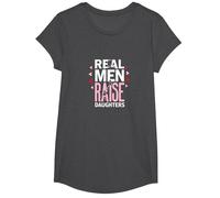 Real Men Raise Daughters: Proud Dad's Empowering Message T-Shirt, Girls, Dark Heather Grey, Small