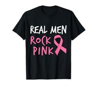 Real Men Rock Pink - Fighting Breast Cancer T-Shirt