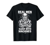 Real Men Sleep with Machines CPAP Funny Sleep Apnea Gift Value Graphic T-Shirt, Men, Black, XL