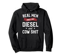 Real Men Smell Like Diesel And Cow Gift For A Dairy Farmer Pullover Hoodie