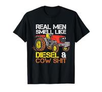 Real Men Smell Like Diesel & Cow Shit Tractor Driver Farmer T-Shirt