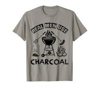 Real Men Use Charcoal BBQ Grill Master Cook Funny Chef Shirt T-Shirt