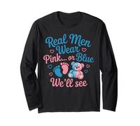 Real Men Wear Baby Shower Girl Boy Keeper Gender Reveal Long Sleeve T-Shirt