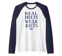 Real Men Wear Kilts Raglan Baseball Tee