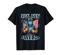 Real Men Weld USA Patriotic Welder American Flag Labor Day T-Shirt