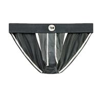 Real Mens Bikini Underwear - Bulge Enhancing Pouch - 1, 3 or 6 Pack Mesh String Bikini Briefs with Size D Pouch XS - 5XL, Grey Mesh, M