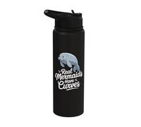 Real Mermaids Have Curves Manatee Stainless Steel Insulated Water Bottle