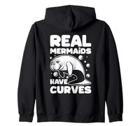 Real Mermaids Manatees Lover Sea Cow Ocean Animal Zip Hoodie