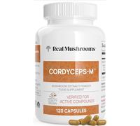 Real Mushrooms Cordyceps Capsules - Performance Supplement with Cordyceps Mushroom Extract for Energy & Immune Support Vegan Supplement, Non-GMO, 120 Caps