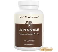 Real Mushrooms Lion's Mane Capsules, Brain, Focus and Cognition, 300ct | Organic Lion's Mane Extract for Wellness, Focus, Clarity Support, Vegan Non-GMO Powder, Daily Use, Verified Beta Glucans