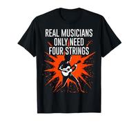 Real Musicians Only Need Four Strings Ukulele Player Guitar T-Shirt