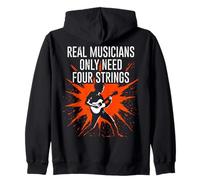 Real Musicians Only Need Four Strings Ukulele Player Guitar Zip Hoodie
