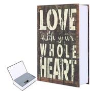 Real Paper Book Safe with Combination Lock - Hidden Dictionary Secret Compartment Box for Valuables, Cash & Jewelry, Large Diversion Safe for Home Shelf & Travel(Brown)