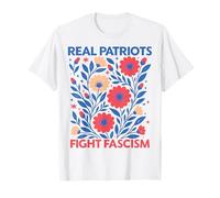 Real Patriots Fight Fascism Boho Flowers No Kings In America T-Shirt