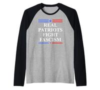 Real Patriots Fight Fascism Resist No Kings Defend Democracy Raglan Baseball Tee