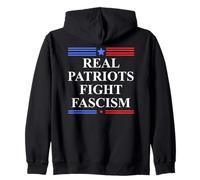 Real Patriots Fight Fascism Resist No Kings Defend Democracy Zip Hoodie