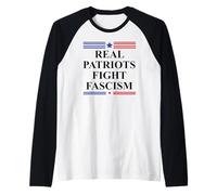 Real Patriots Fight Fascism Resist No Kings US Pro Democracy Raglan Baseball Tee